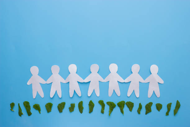 istock Paper people on the blue background 979058672