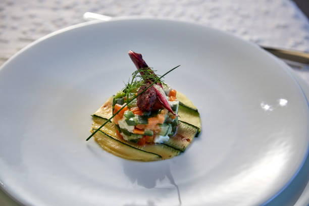istock restaurant vegetarian appetizer tart with cheese and zucchini 979075688