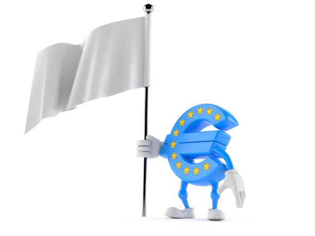 istock Euro currency character holding white flag 979093504