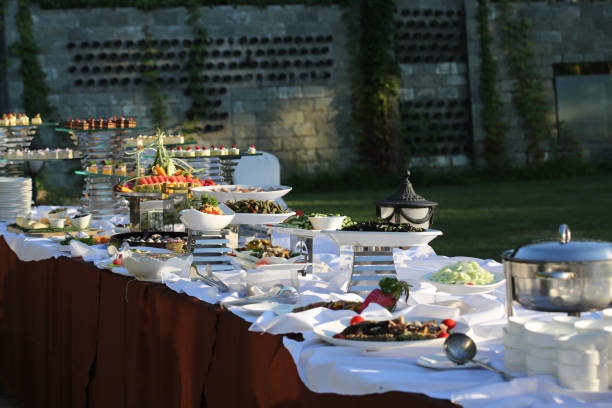 istock Buffet line of lunch and dinner.Buffet self-service food 979093656