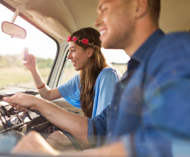 istock Young couple out on a road trip 979098436