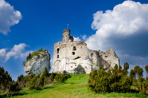 Ruins of medieval castle in Mirow, part of Trail of the Eagle's Nests, Polish Jurassic Highland, Lesser Poland province, Poland.