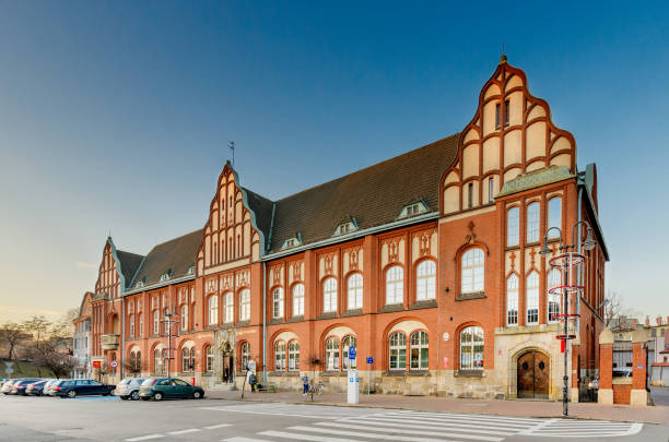 Main Post office (1909) in Zabrze (Hindenburg), Railway Station Square. Silesia province, Poland.