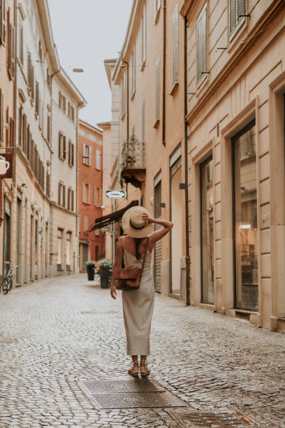 Woman walking in bologna Woman walking in bologna florence italy stock pictures, royalty-free photos & images