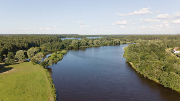 istock Gauja river railroad bridge Latvia aerial drone top view 979108926