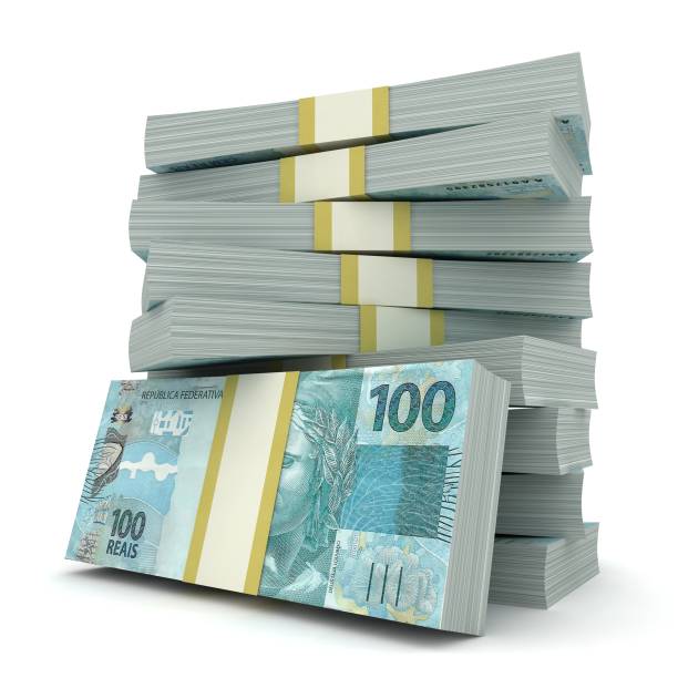 Brazilian money real finance stock photo