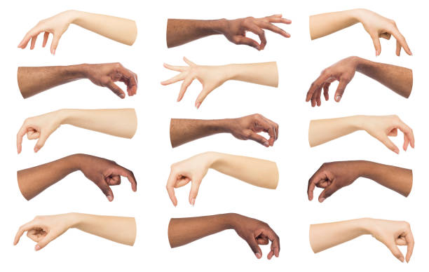 istock Set of white and black hands making symbols 979122918