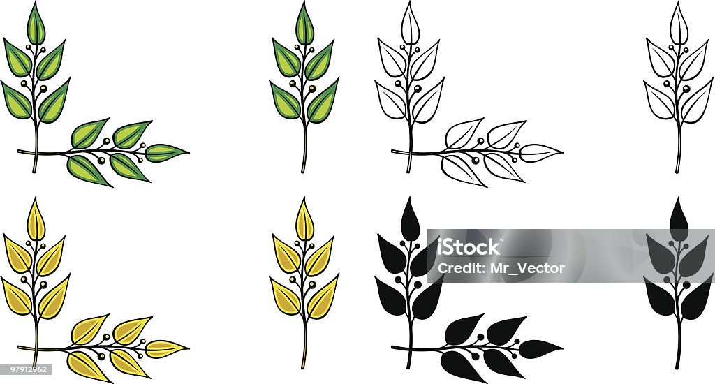 Design elements – Laurel branches (Vector)  Anniversary stock vector