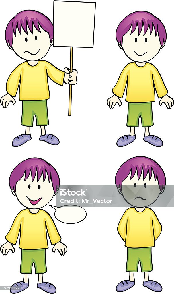 Garçon personnage de bande dessinée-Illustration - clipart vectoriel de Adolescence libre de droits