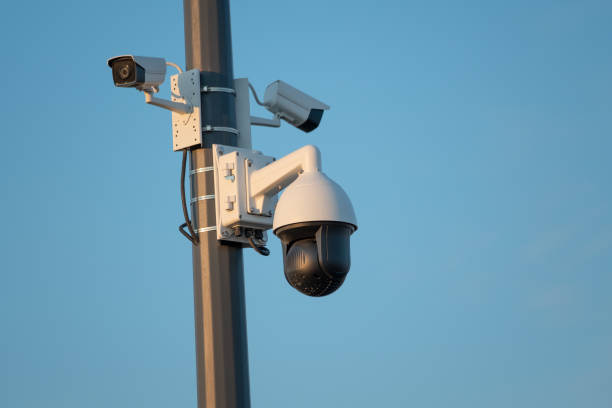 istock Outdoor surveillance cameras on the pole 979131784