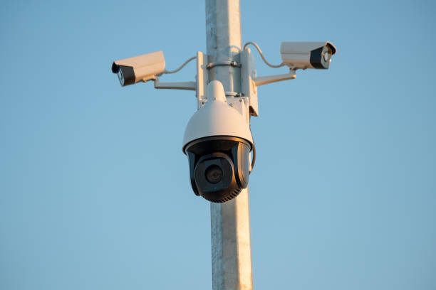 istock Outdoor surveillance cameras on the pole 979131844