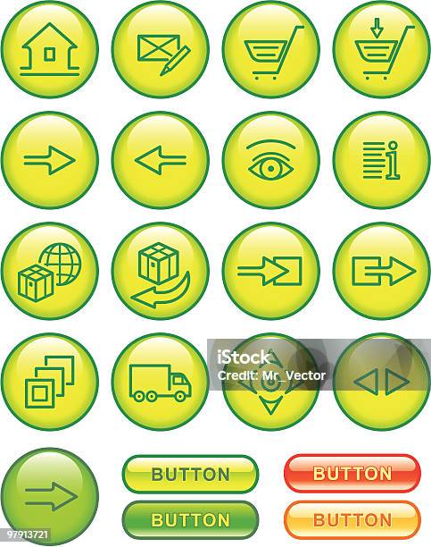 E코머스 아이콘 세트 0명에 대한 스톡 벡터 아트 및 기타 이미지 - 0명, 녹색, 누름 버튼