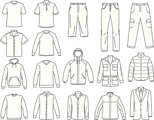 ilustraciones, imágenes clip art, dibujos animados e iconos de stock de hombres ropa ilustración - white clothing illustrations