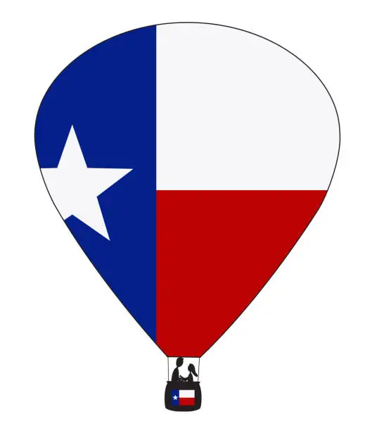 Vector illustration of Texas Hot Air Balloon