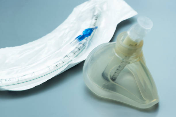 istock Mask , syringe and endotracheal tube on the table 979153270