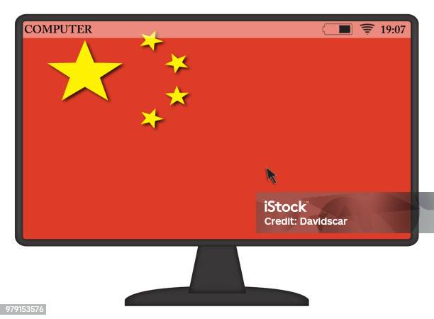 Computerkin Flag Chinese Computer Flag Stock Illustration - Download Image Now - Arrow ...