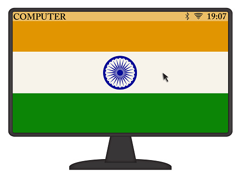 Computerkin Flag India Computer Flag Stock Illustration - Download Image Now - Arrow ...