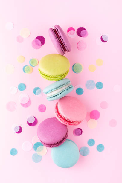 istock Colorful sweet macarons with confetti. 979162286
