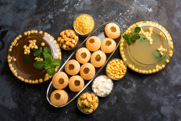 istock Pani Puri OR Golgappa is a popular Indian Chat menu, selective focus 979162844