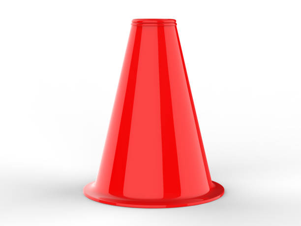 istock Blank plastic cone megaphone, and popcorn holder for branding. 3d render illustration. 979184512