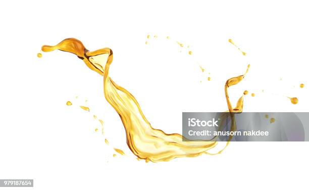 Olive Or Engine Oil Splas Stock Photo - Download Image Now - Cooking Oil, Splashing, Gold - Metal