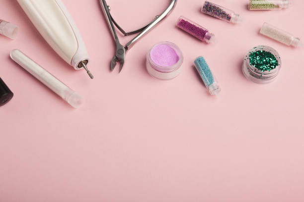 istock Manicure supplies on pink background 979195122