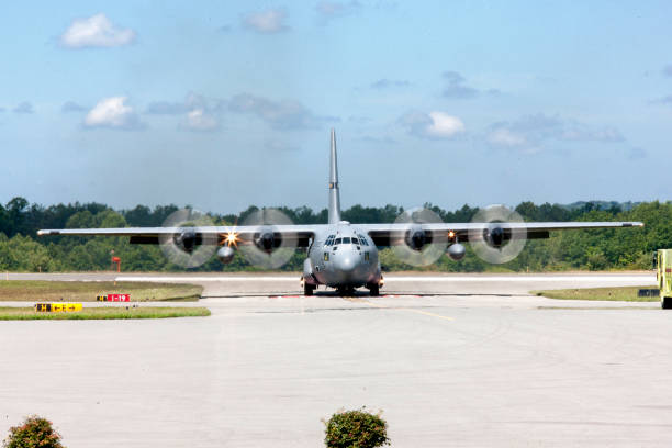 West Virginia Air National Guard C-130 taxing Raligh County Airport Beckley West Virginia photograph taken August 2013