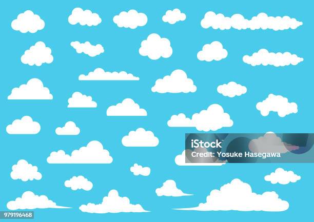 Cartoon Cloud Set Vector Illustration Stock Illustration - Download Image Now - Cloud - Sky, Illustration, Cartoon