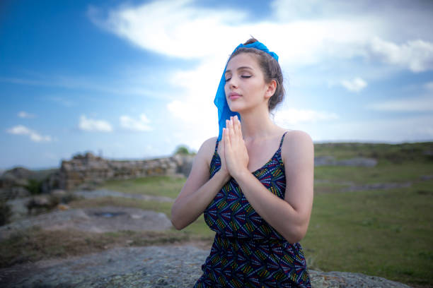 istock a young woman in the spring 979201676