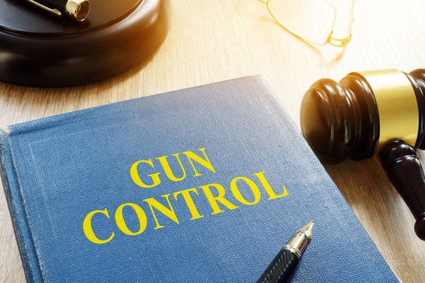 istock Gun control law and gavel on a table. 979207686