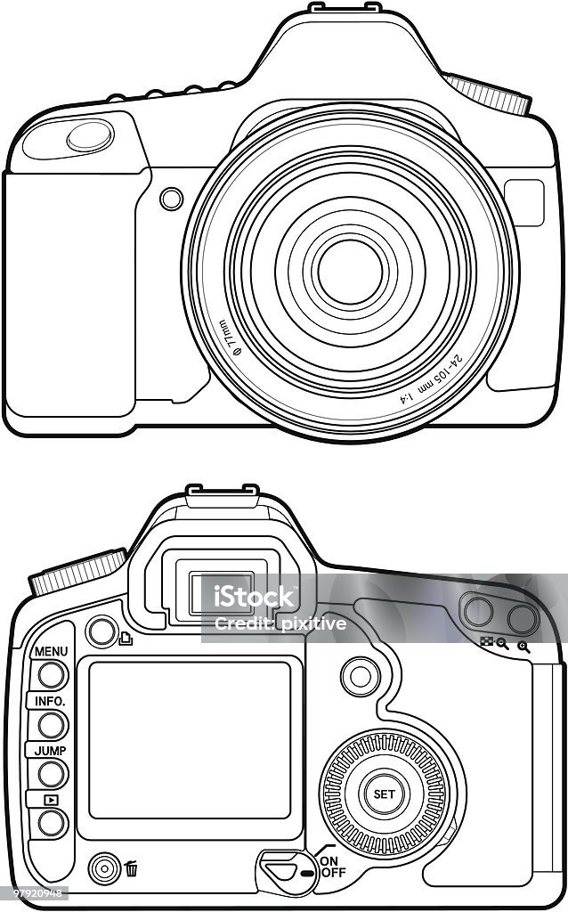 카메라 외형선 - 로열티 프리 0명 벡터 아트