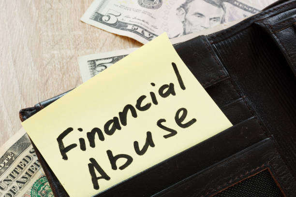 Open wallet with words Financial abuse. Open wallet with words Financial abuse. abuse stock pictures, royalty-free photos & images