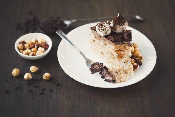 Meringue cake with hazelnuts and buttercream
