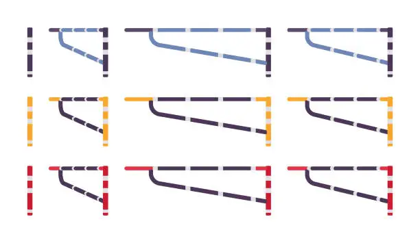 Vector illustration of Swing arm gate barrier set