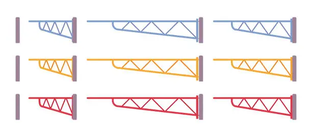 Vector illustration of Manual swing gate barrier set