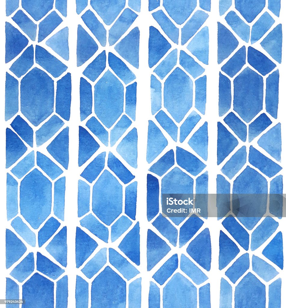 Mô Hình Hình Học Màu Nước Liền Mạch Nền Khảm Vẽ Tay Với Các Yếu Tố ...