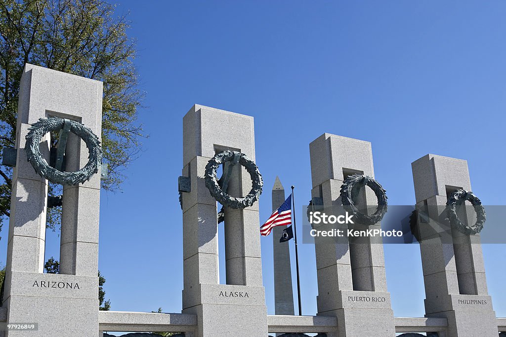 WWII Memorial & Washington Monument  National Landmark Stock Photo