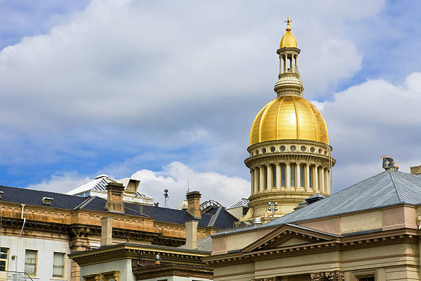 New Jersey State House Dome and Top of Statehouse stock photo