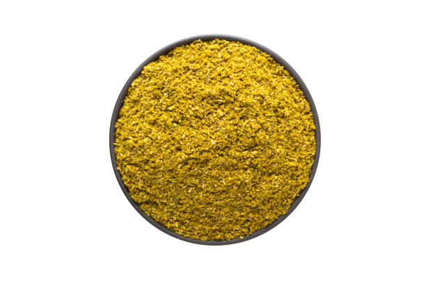 istock khmeli suneli in clay bowl isolated on white background. Seasoning or spice top view 979268722