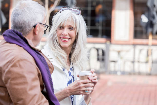 istock Senior couple enjoy coffee together 979269222