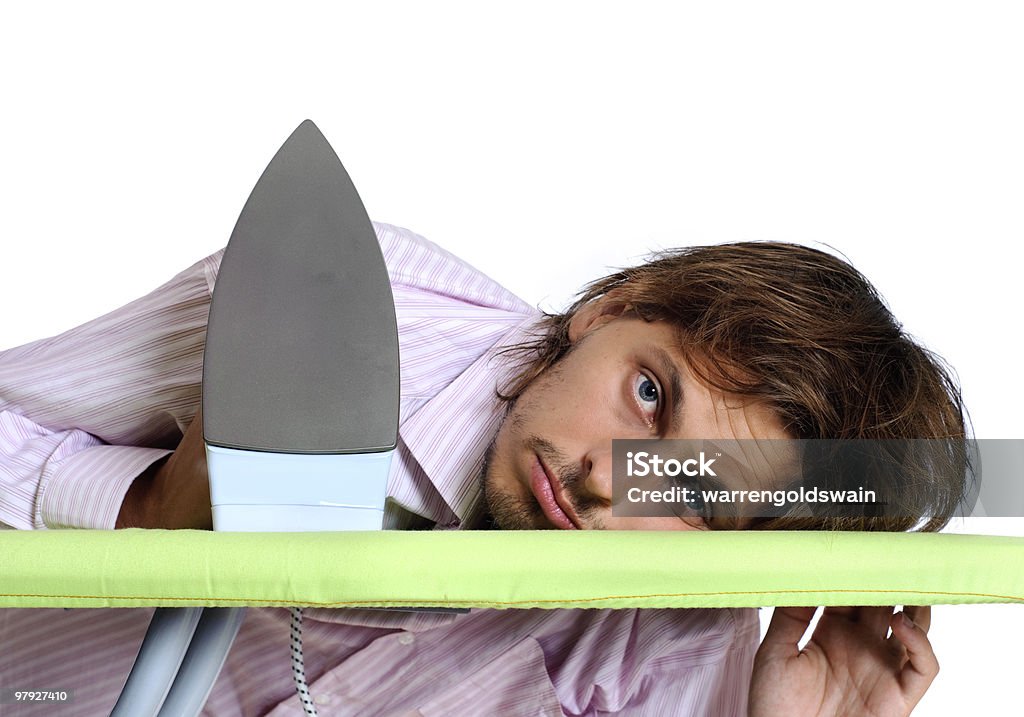 Man loves his iron  Adult Stock Photo