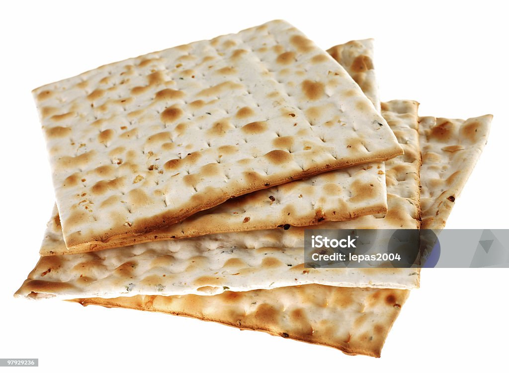 A pile of crackers on a white background Unleavened bread traditiona isolated on white background Bread Stock Photo