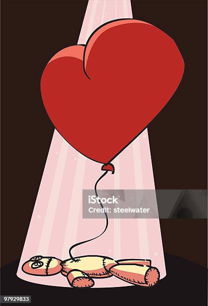 Leaving Heart Stock Illustration - Download Image Now - Balloon, Color Image, Doll