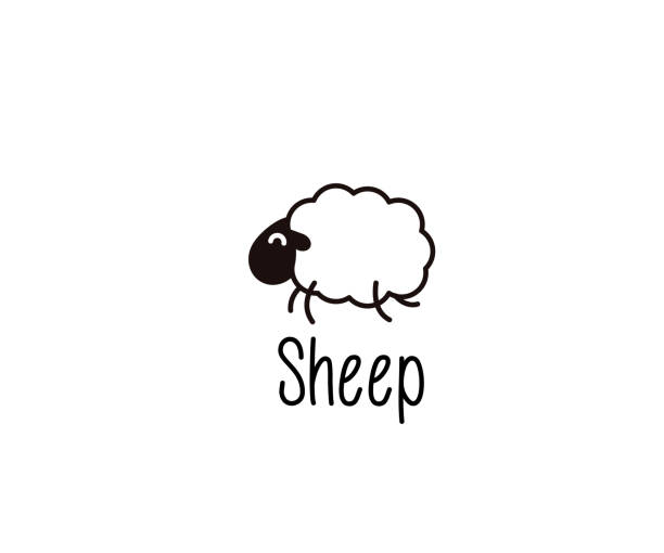 Cute Sheep doodle. Vector illustration of a happy jumping lamb for night sleep or farm subjects vector eps10 sheep stock illustrations