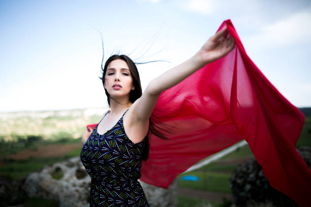 istock a young woman in the spring 979306144