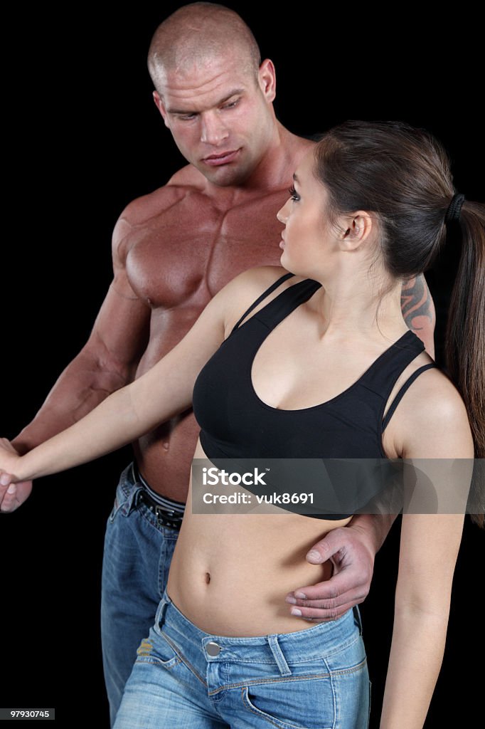 Muskuläre Paar in Liebe - Lizenzfrei Erwachsene Person Stock-Foto