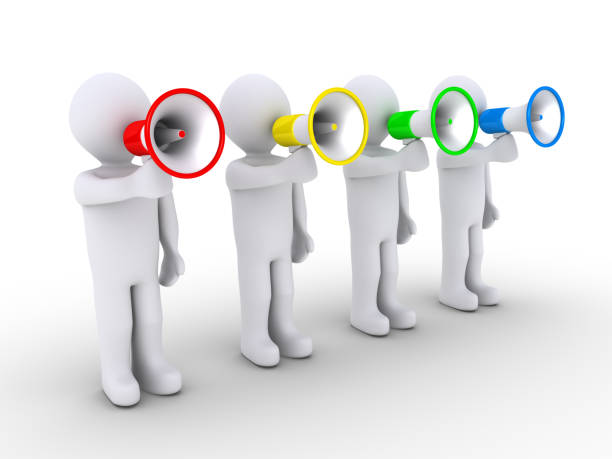 istock Four people speaking with megaphones 979315052