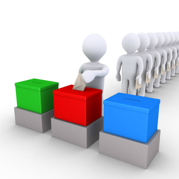 istock People in line voting among three choices 979315850