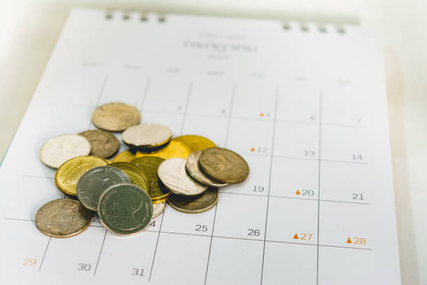 istock Thai baht coins on the calendar 979318754