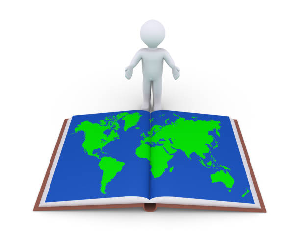 istock Person showing book with world map 979318868